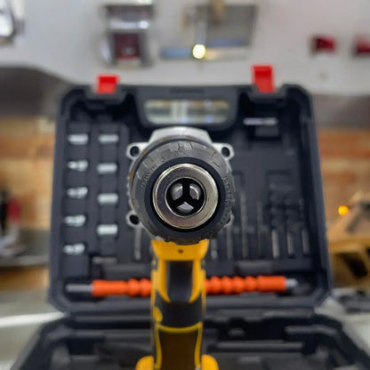 Taladro Percutor inalámbrico DEWALT 68V + 2 baterías + accesorios